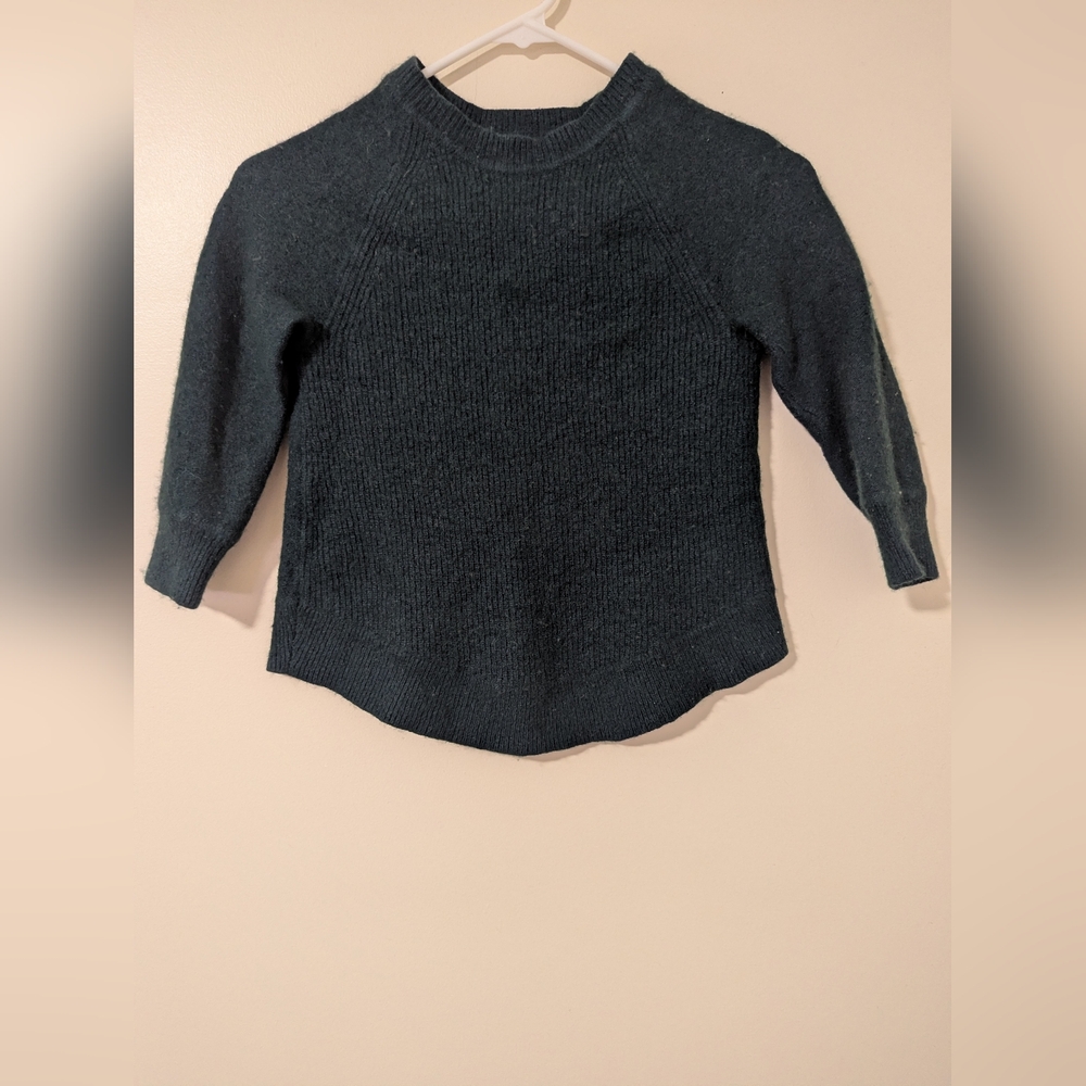 J. Crew Sweater Rugged Merino Wool Blend Womens XSmall Green Pullover Fall